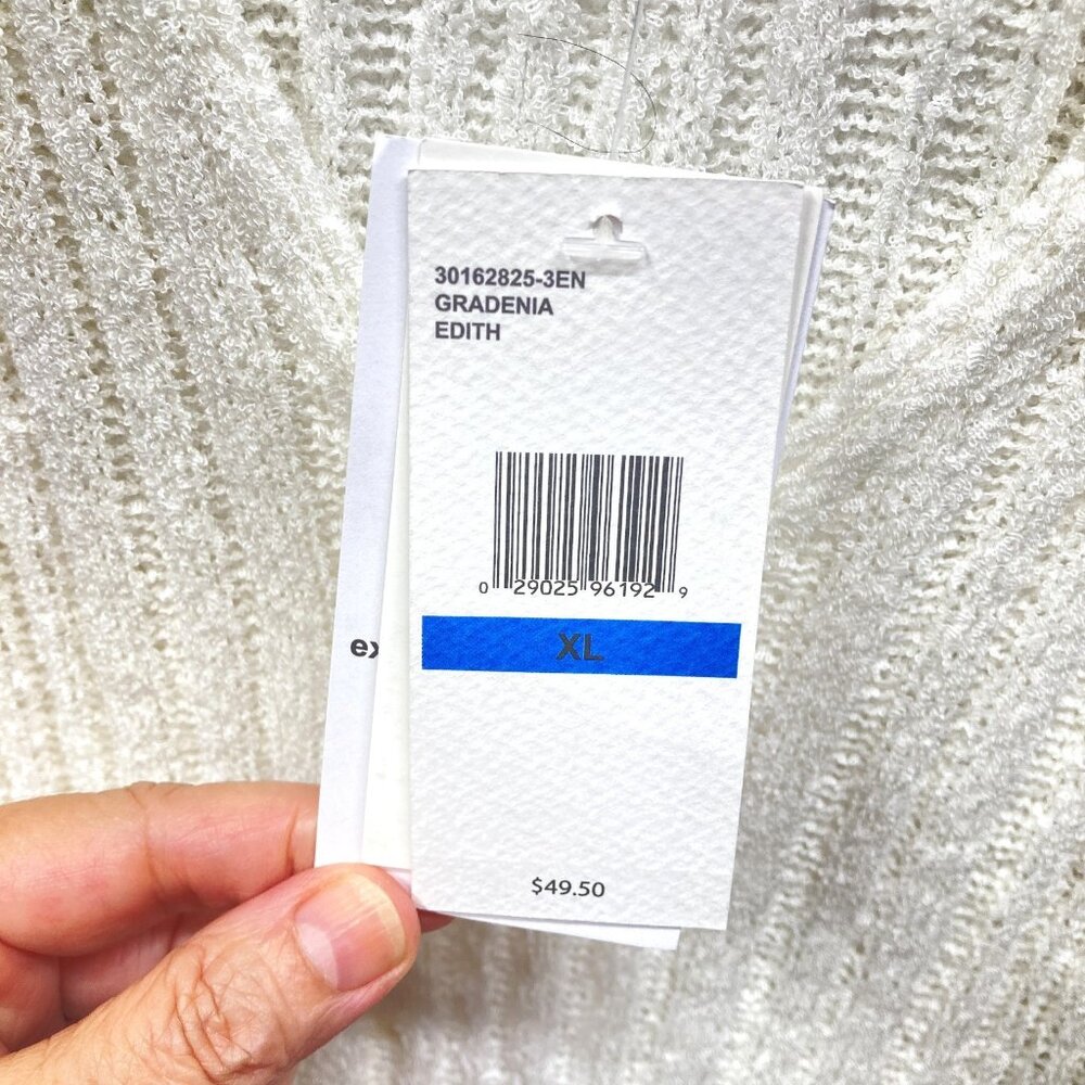 Jessica Simpson Edith Sweater Tank Top, Size XL, White Racerback V-Neck, NEW - Picture 9 of 14